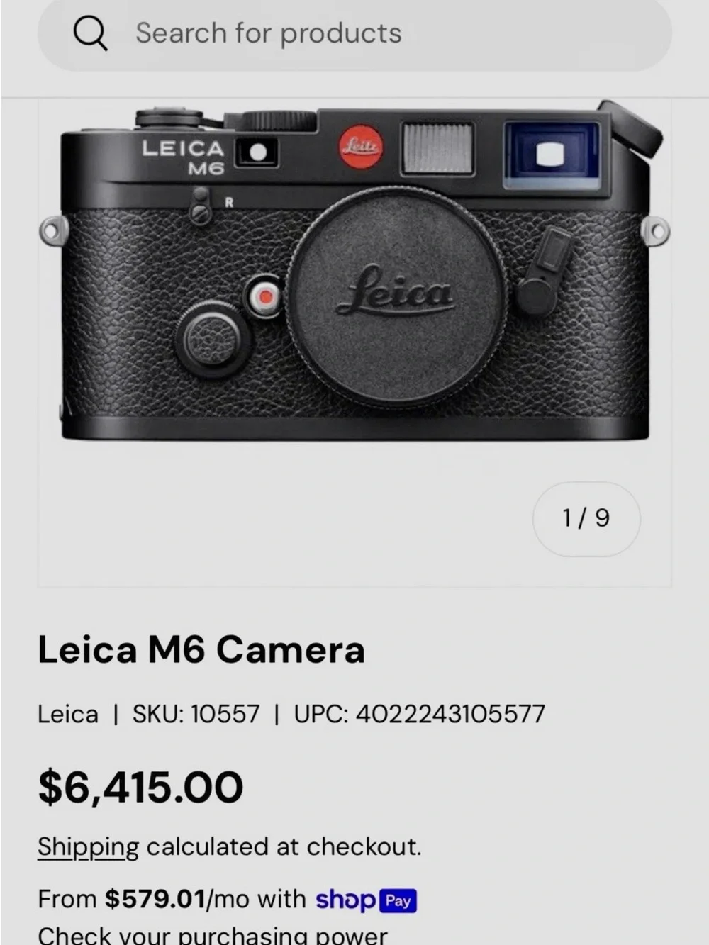 Leica M6 Classic Rangefinder in Black with Red Badge